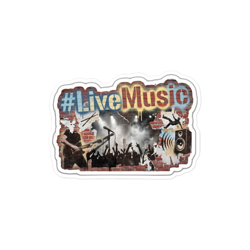 #LiveMusic Sticker — W1-LIVEMUSIC — 10×8
