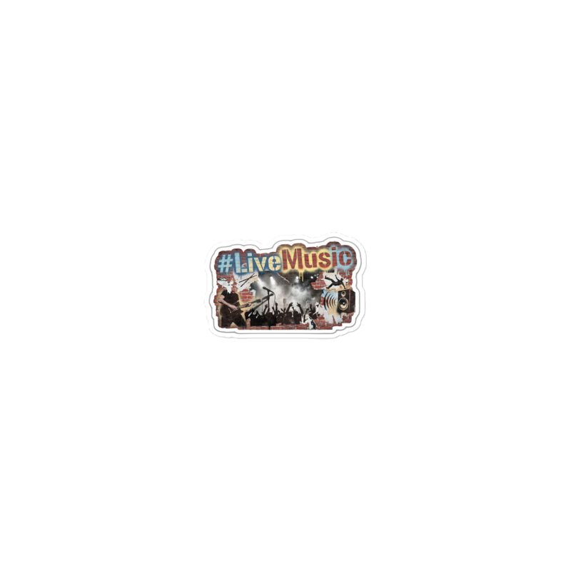 #LiveMusic Sticker — W1-LIVEMUSIC — 15×3.75