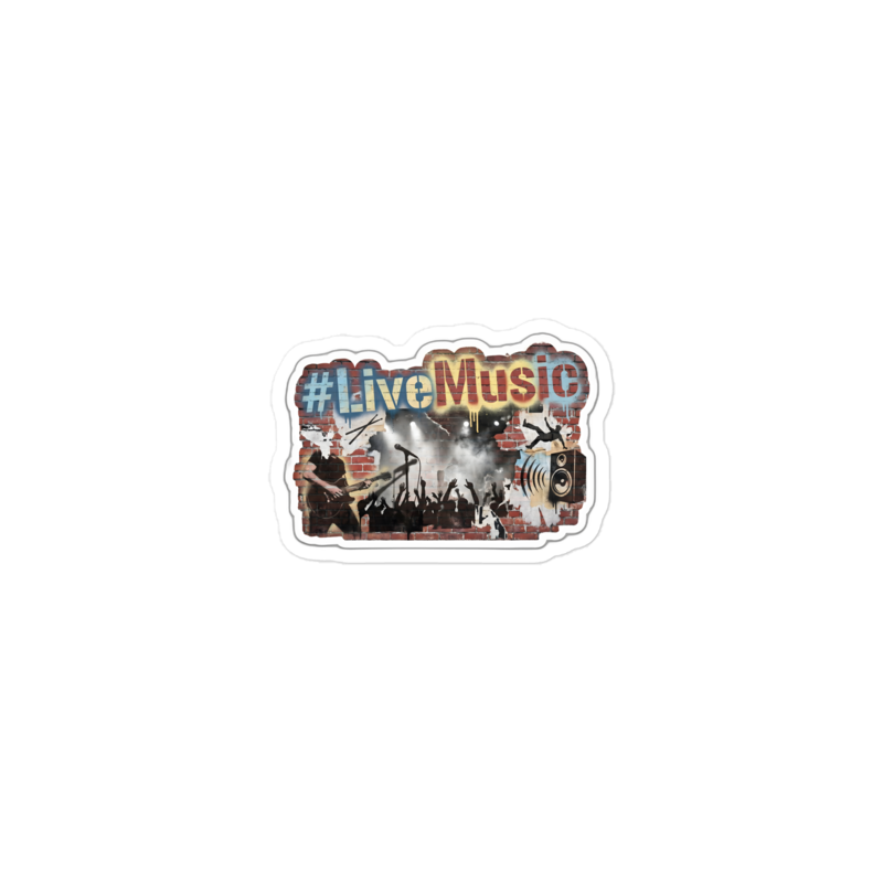 #LiveMusic Sticker — W1-LIVEMUSIC — 3×3