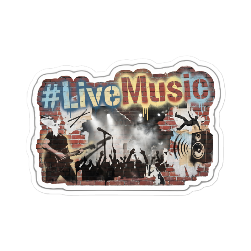 #LiveMusic Sticker — W1-LIVEMUSIC — 6×6