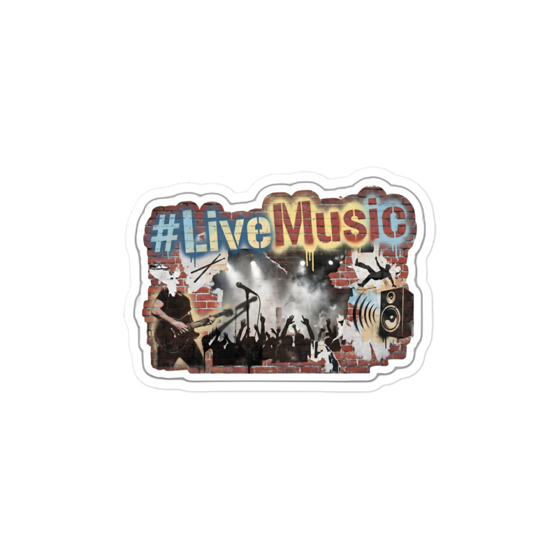 #LiveMusic Sticker — W1-LIVEMUSIC — 8×6