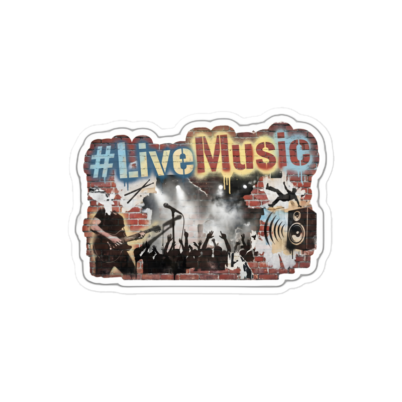 #LiveMusic Sticker — W1-LIVEMUSIC — 5×5