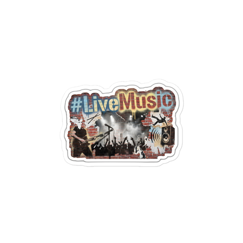 #LiveMusic Sticker — W1-LIVEMUSIC — 4×4